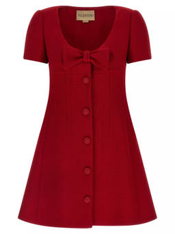 Valentino - Red Bow Textured Dress (M)
