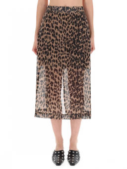 Baum und Pferdgarten - Beige Animal Print Midi Skirt (28)