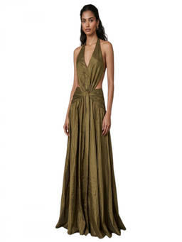 Zimmermann - Green Halter Neck Maxi Dress