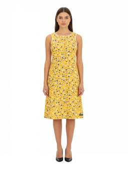 Miu Miu - Yellow Round Neck Midi Dress (S)