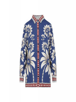 FARM Rio - Blue Relaxed Floral Shirt (XS)