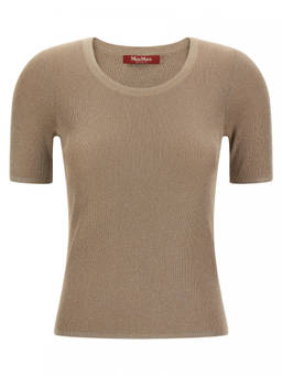 Max Mara Studio - Beige Crew Neck T-Shirt (XS)