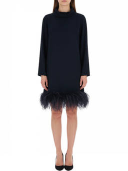 Parosh - Black Cowl Neck Above Knee Dress
