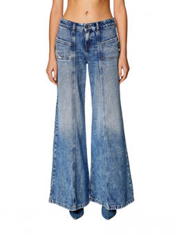 Diesel - Blue Flared Mid Rise Jeans