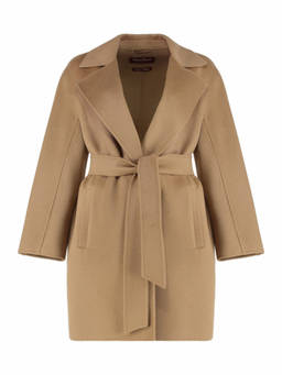 Max Mara Studio - Beige Notch Lapel Wool Coat