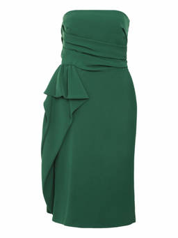 Max Mara Studio - Green Corset Ruffle Midi Dress