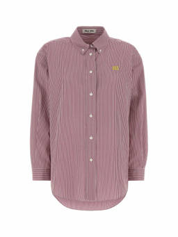 Miu Miu - Purple Oversized Stripes Shirt