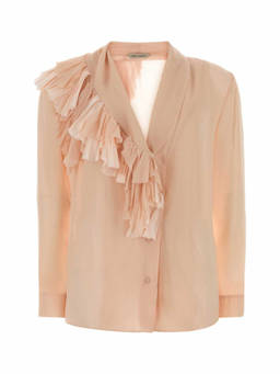 Alberta Ferretti - Light Pink Regular Solid Shirt (S)
