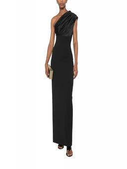 SOLACE London - Black One Shoulder Maxi Dress