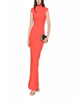 SOLACE London - Orange Mock Collar Maxi Dress