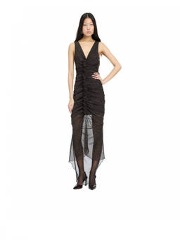 Rotate Birger Christensen - Dark Brown V Neck Midi Dress