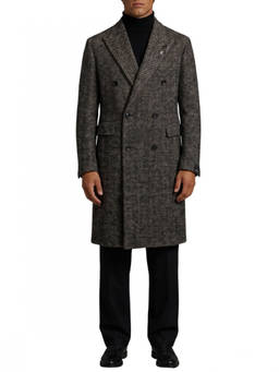 Tagliatore - Black Peaked Lapel Coat