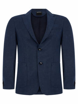 Zegna - Blue Notched Lapel Blazer
