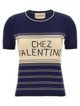 Valentino - Blue Knitted T-Shirt (M)