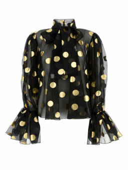 Dolce&Gabbana - Black Printed Organza Blouse (S)