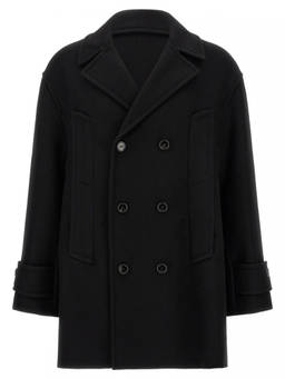 AMI Paris - Black Notched Lapel Coat
