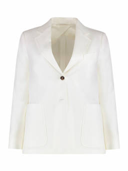Max Mara - White Notched Lapel Blazer (S)