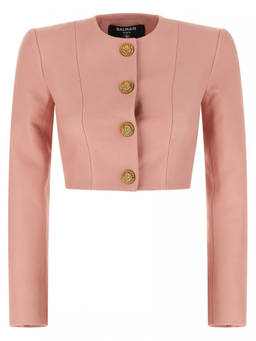 BALMAIN - Pink Round Neck Jacket (M)
