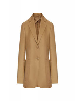 Max Mara - Beige Notched Lapel Blazer (S)