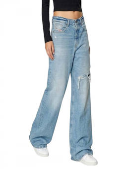 Diesel - Blue Flared Mid Rise Jeans