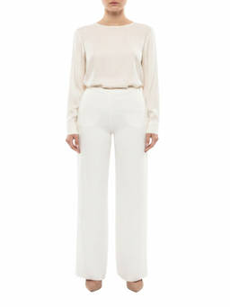 Valentino - Off White Straight Flat Front Pant (26)