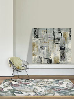 OBSESSIONS - Machine Made Contemporary Floral Bedside Runner, Olive