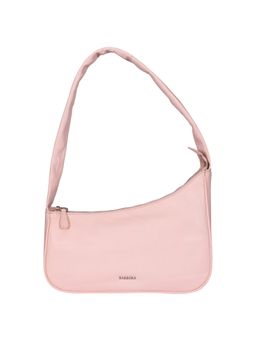 Sassora - Genuine Premium Leather Women Moon Handbag - Pink