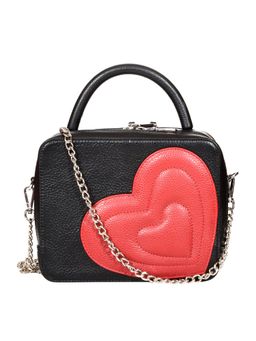 Sassora - Genuine Leather Women Sling Bag - Black