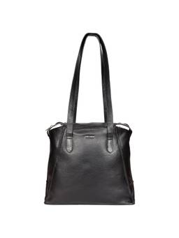 Sassora - Genuine Premium Leather Black Women Mini Tote Bag