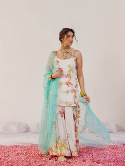 172 Threads - Pearl Essence Sharara Kurta & Dupatta (Set of 3)