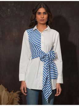 Golden Mirror Fashion - Knotting Shirt - White