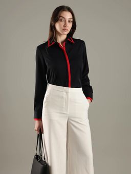 Tommy Hilfiger - Solid Relaxed Fit Polyester Shirt - Navy Blue