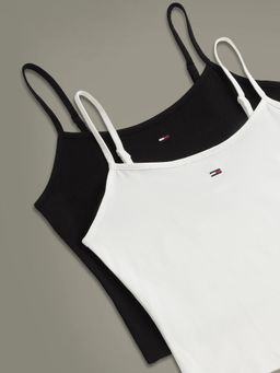 Tommy Hilfiger - Slim Fit Cotton Shoulder Strap Cami Top - Multi-Color (Pack of 2)