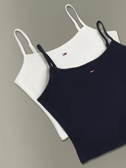 Tommy Hilfiger - Slim Fit Cotton Shoulder Strap Cami Top - Multi-Color (Pack of 2)