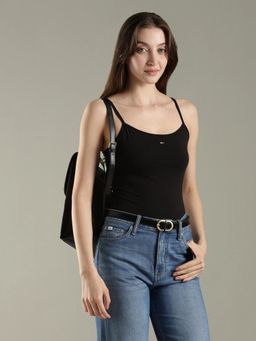 Tommy Hilfiger - Slim Fit Cotton Shoulder Strap Cami Top - Black
