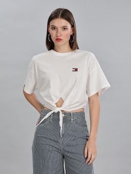 Tommy Hilfiger - Women White Solid T-Shirt
