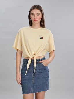 Tommy Hilfiger - Women Yellow Solid T-Shirt