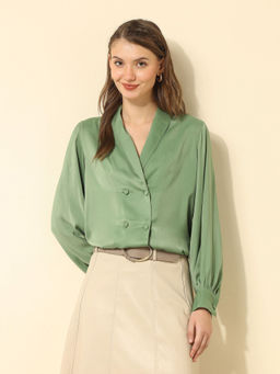 U.S. POLO ASSN. - Double-Breasted Satin Shirt