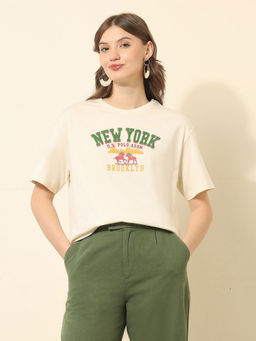 U.S. POLO ASSN. - Boyfriend Fit Typography Printed T-Shirt