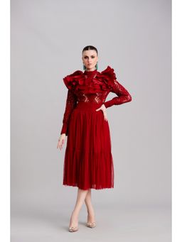 ZABELLA - Cherry Lace Ruffled Shirt