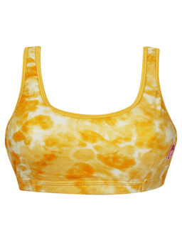 D'chica - Tie & Die Print Non Padded Non Wired Beginner Bra Yellow Multi-Color