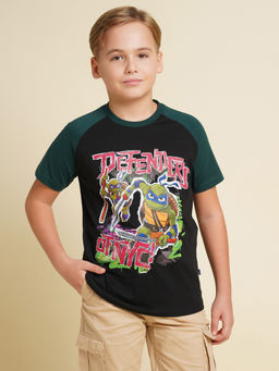 Jack & Jones Junior - Boys Graphic Print Regular Fit Black T-Shirt