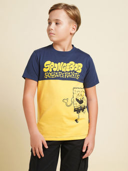 Jack & Jones Junior - Boys Typography Regular Fit Yellow T-Shirt
