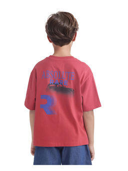 RARE ONES - Race Red Cotton Half Sleeve Printed Boxy Fit T-Shirt - Rare Ones By Rare Rabbit