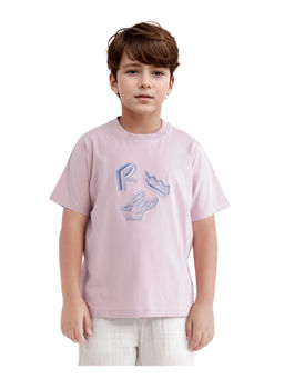 RARE ONES - Zeus Dusky Pink Cotton Blend Crew Neck Print T-Shirt - Rare Ones By Rare Rabbit