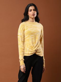 Aarke Ritu Kumar - Yellow Textured Knot Sweater