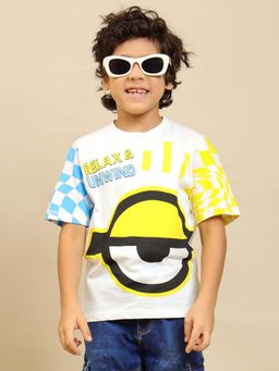 Kidsville - Official Minions Graphic Printed Pure Cotton White Regular Fit T-Shirt