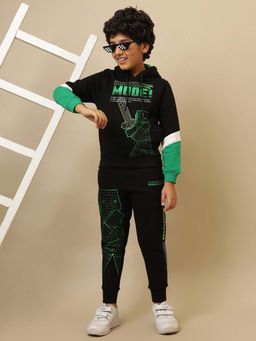 Kidsville - Boys Black Official Minecraft Printed Hoodie And Joggers