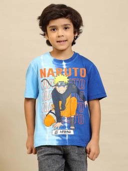 Kidsville - Official Naruto Graphic Printed Pure Cotton Blue T-Shirt