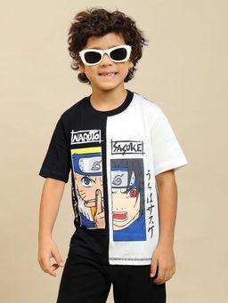 Kidsville - Official Naruto Graphic Printed Pure Cotton Multi-Color T-Shirt